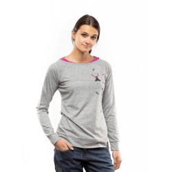 Bluza damska Chillaz SERLES ON THE ROPE GREY BERRY MELANGE